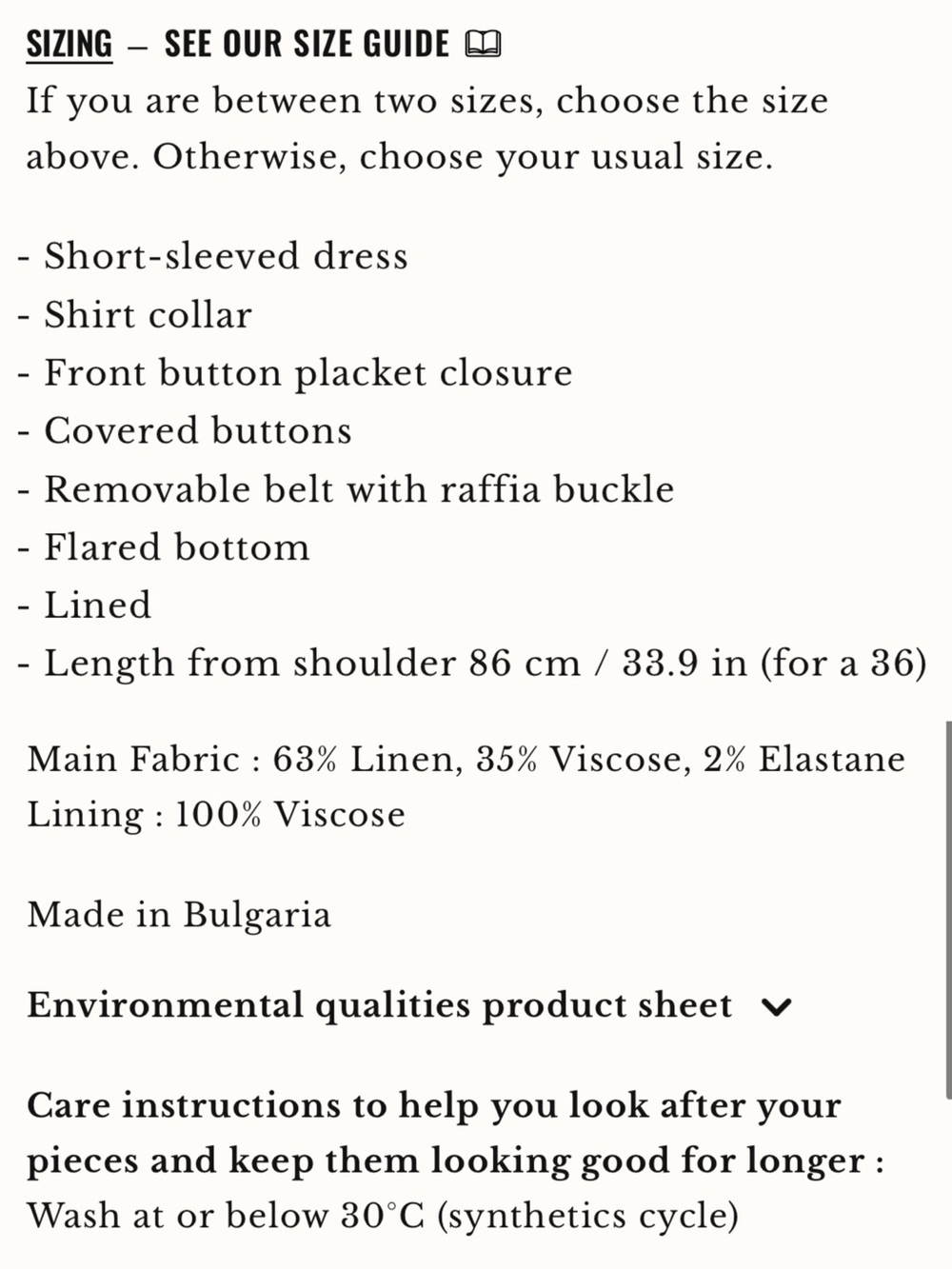 SEZANE Buttercream Ecru Linen Button Down Belted Mini Shirt Dress Gemma Dress - Picture 14 of 16